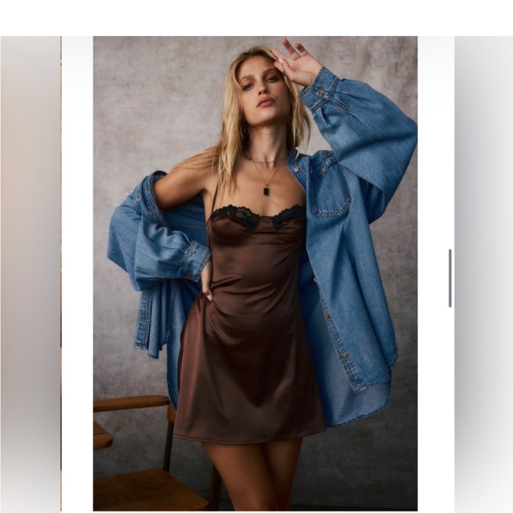12th tribe brown slip dress